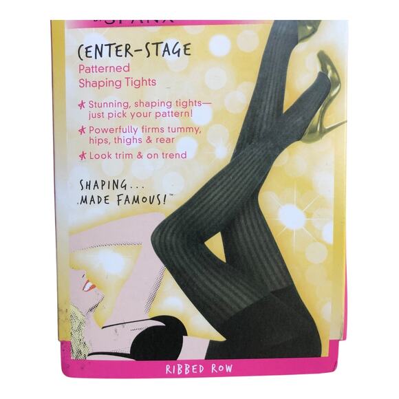 Spanx Star Power Center Stage Ribbed Row Patterned Shaping Tights Size C - Picture 8 of 14